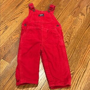 OshKosh B'gosh Vibrant Red Corduroy Overalls